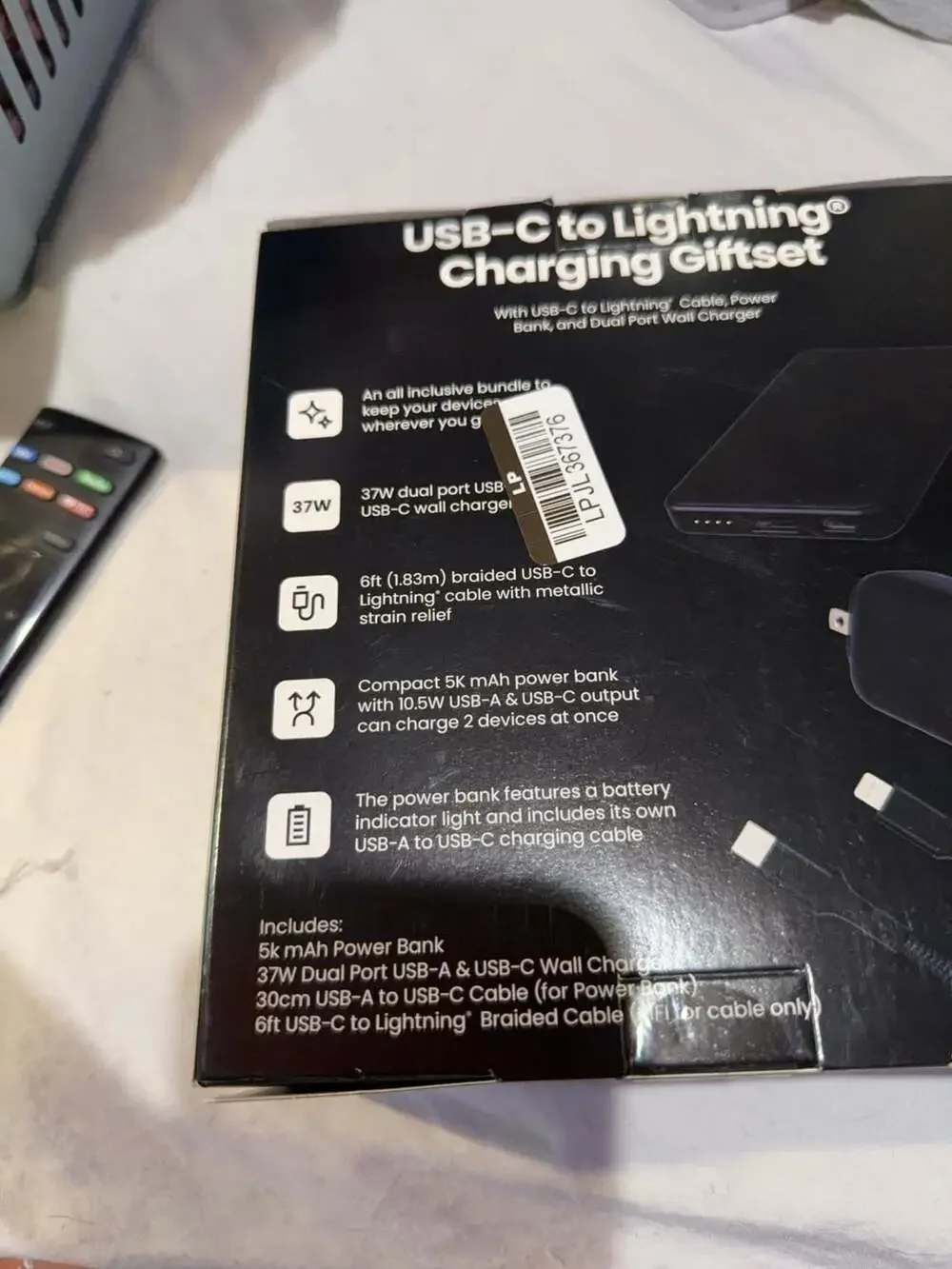 Gems USB-C to Lightning Charging Giftset with 5k mAh Power Bank and 37W Wall Cha